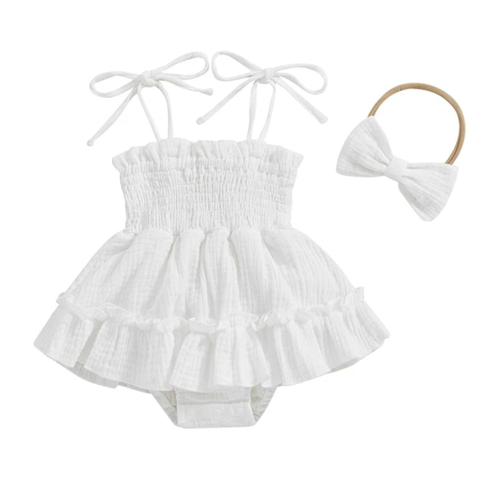 Body vestido plisado con diadema