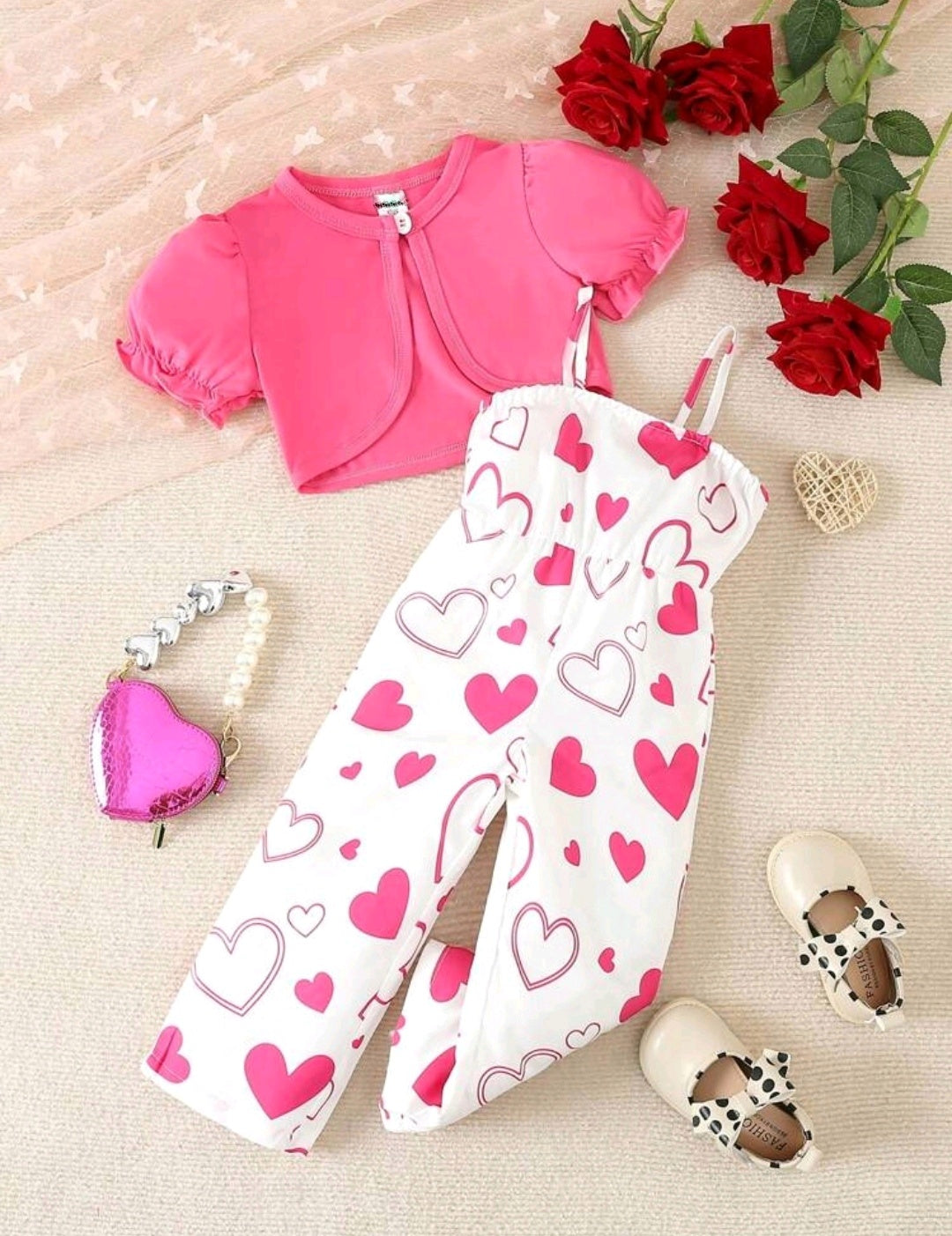 Monito estampa de corazón + saquito