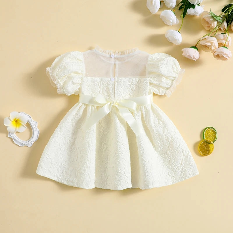 Vestido blanco bebé con mangas