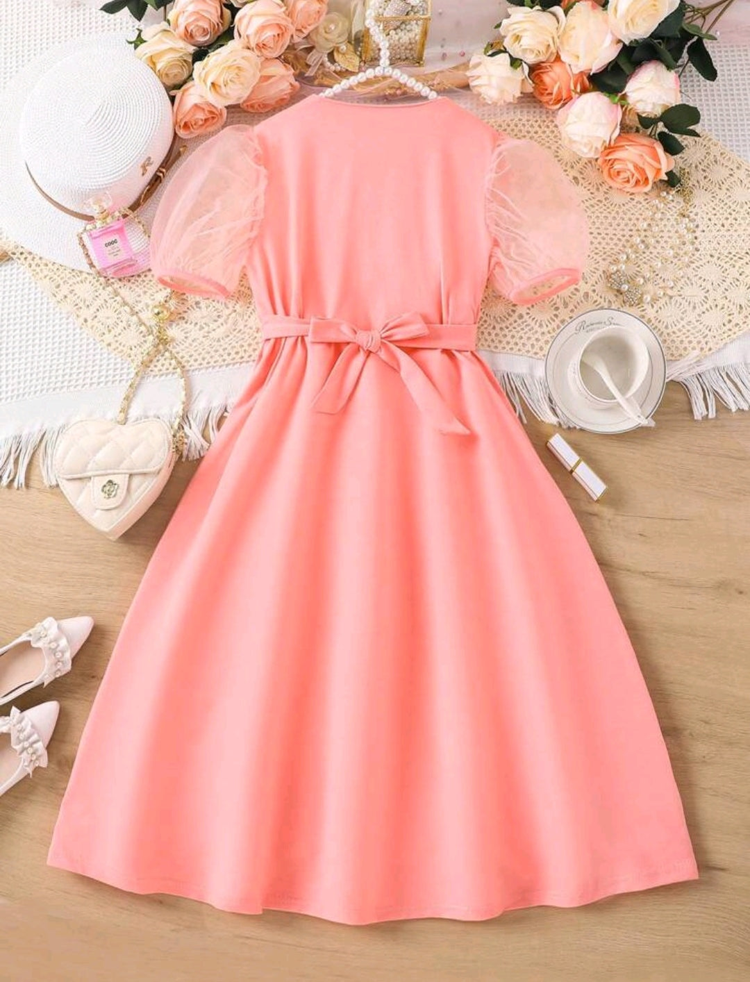 Vestido mangas farol