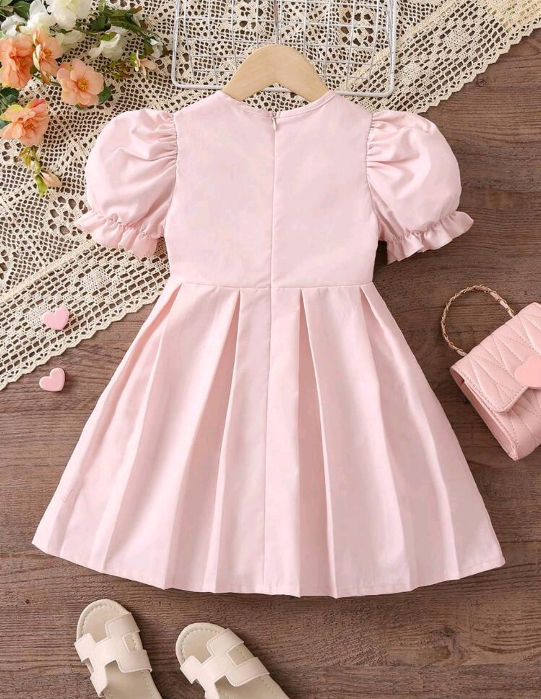 Vestido con estampa y mangas farol