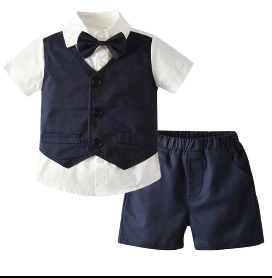 Camisa 2 e 1 con moño+shor