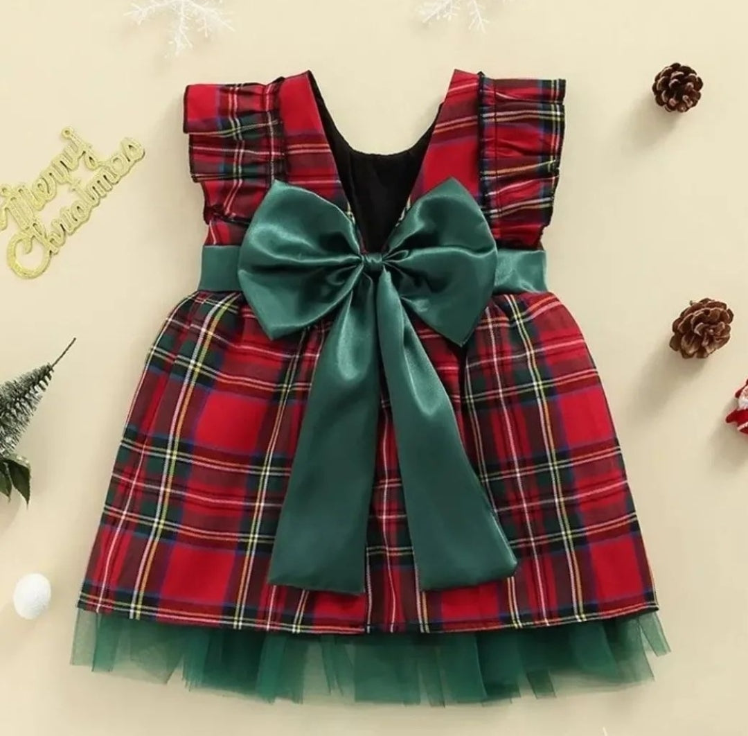 Vestido navideño a cuadro