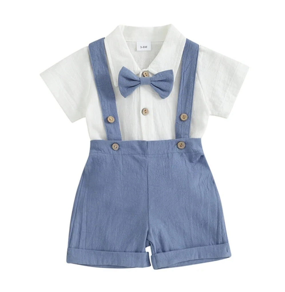 Body camisa de lino, short con tiras