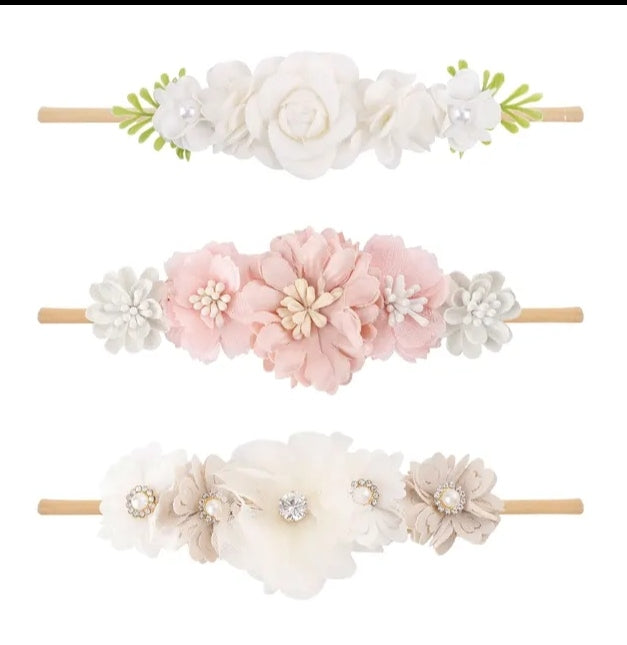 Acc. Diademas de flores para bebé