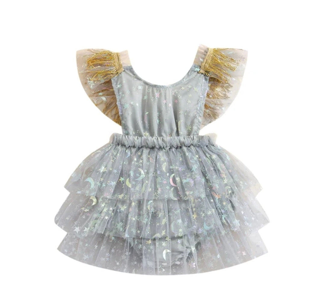 Body de tul con diseño de estrellas