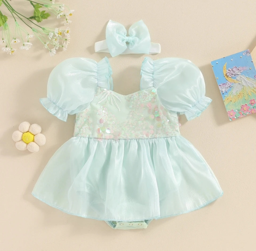 Body vestido con lentejuelas+ diadema