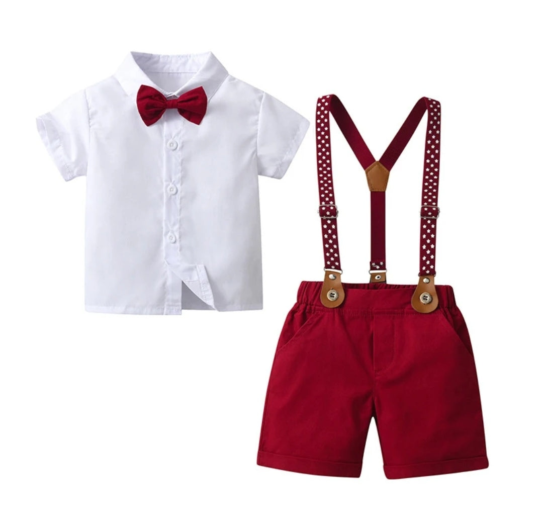 Camisa+ moño+ short+ suspensorio