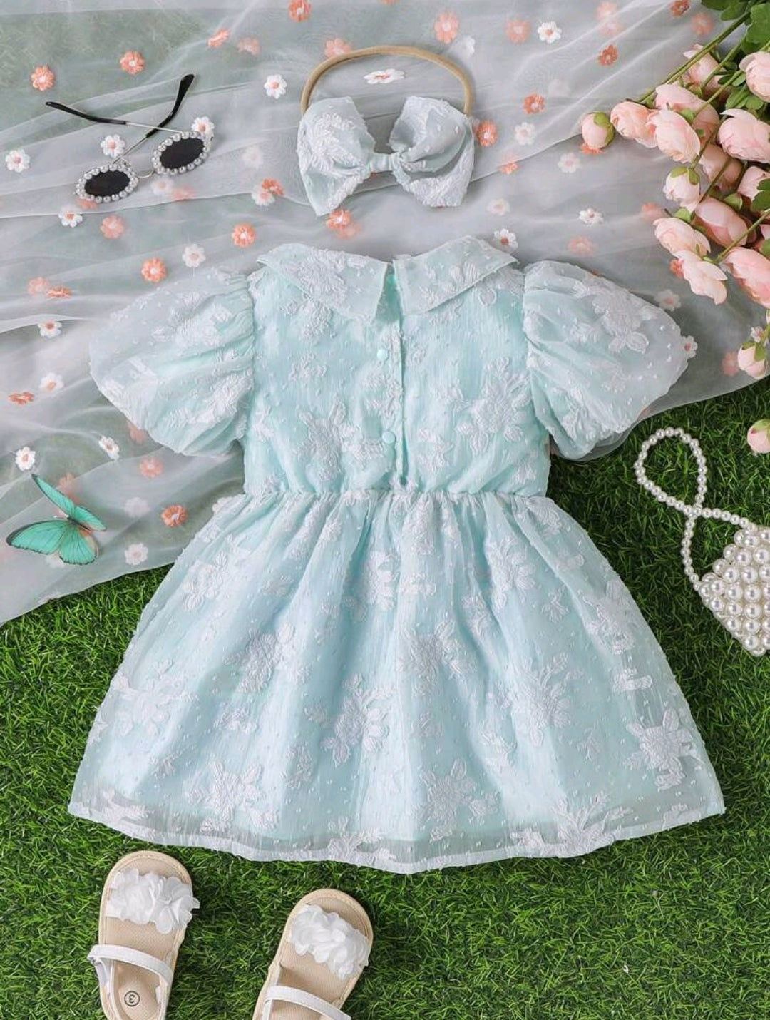 Vestido bebé mangas princesa