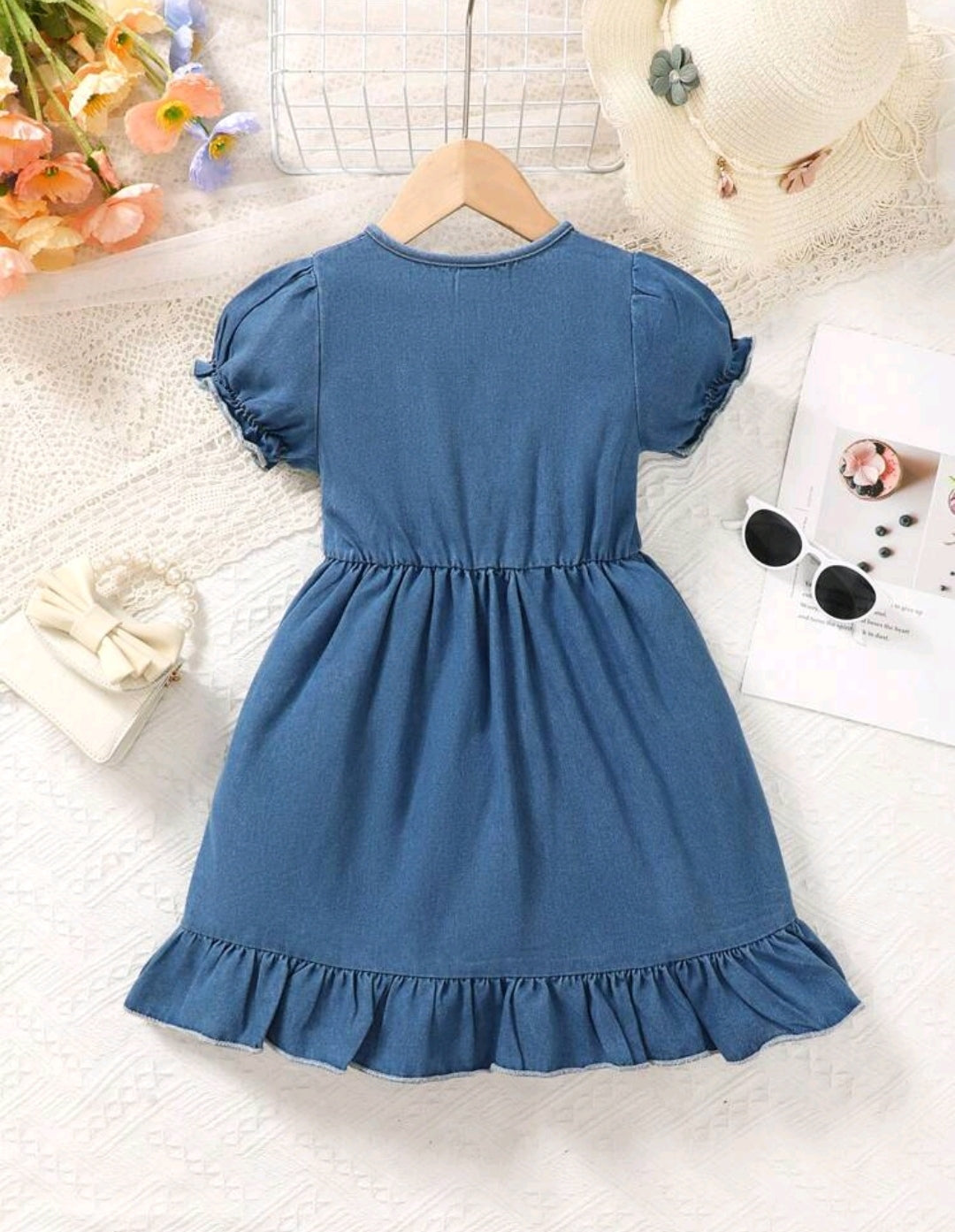 Vestido de jeans con mangas abullonadas