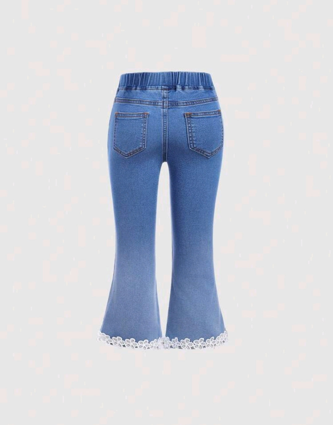 Pantalón de jeans acampado con encajes