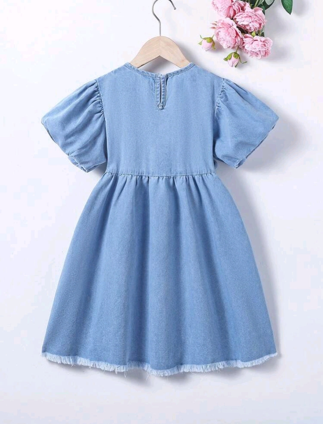 Vestido de jeans mangas abullonas