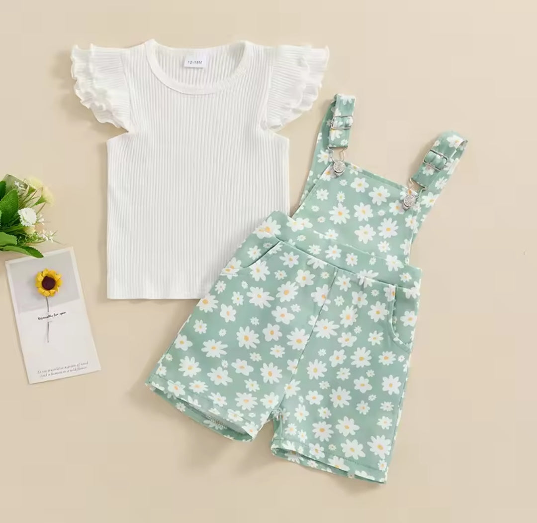 Blusa acanalada + jardinera floral