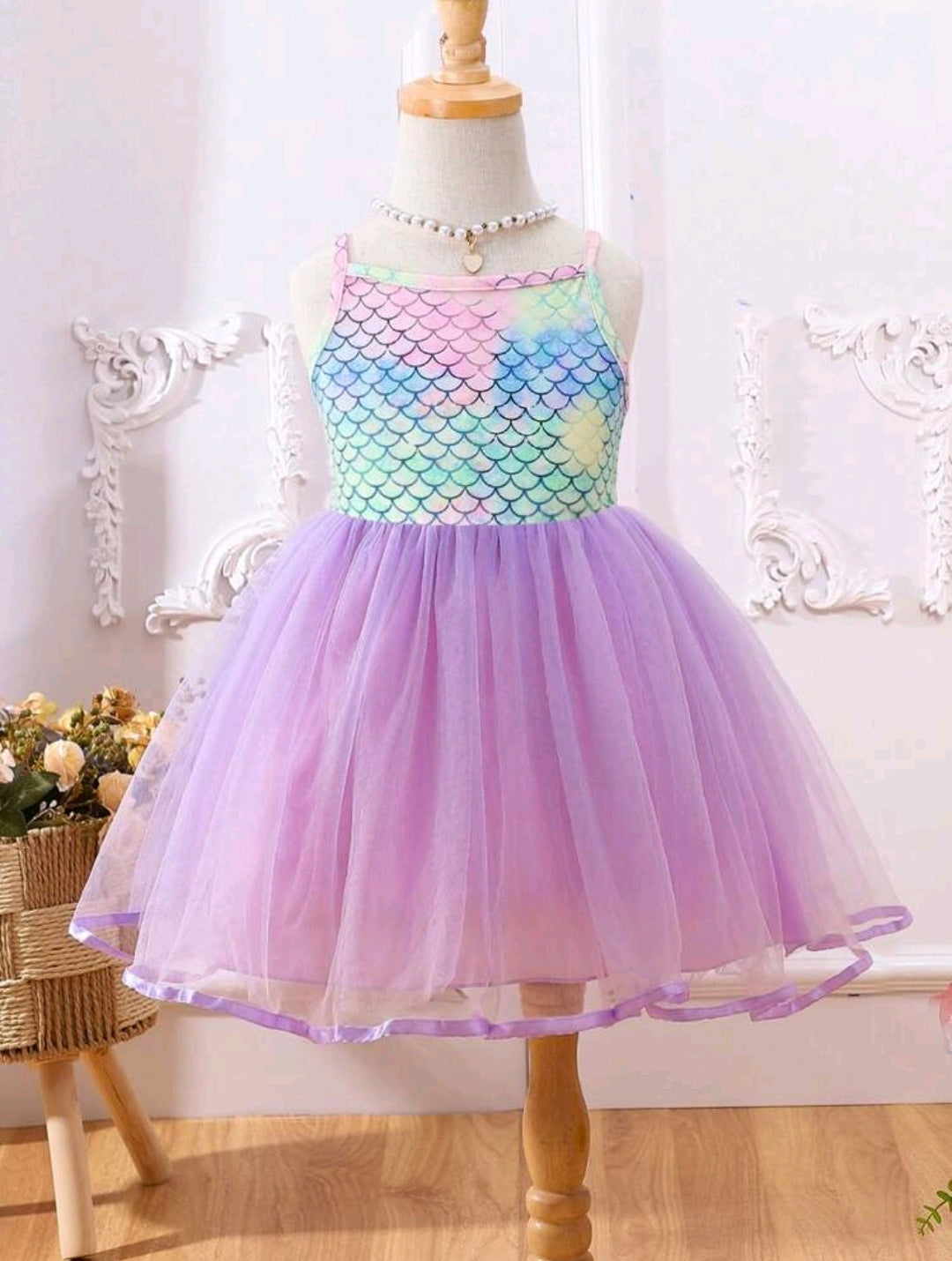 Vestido de tiritas con escamas de sirena