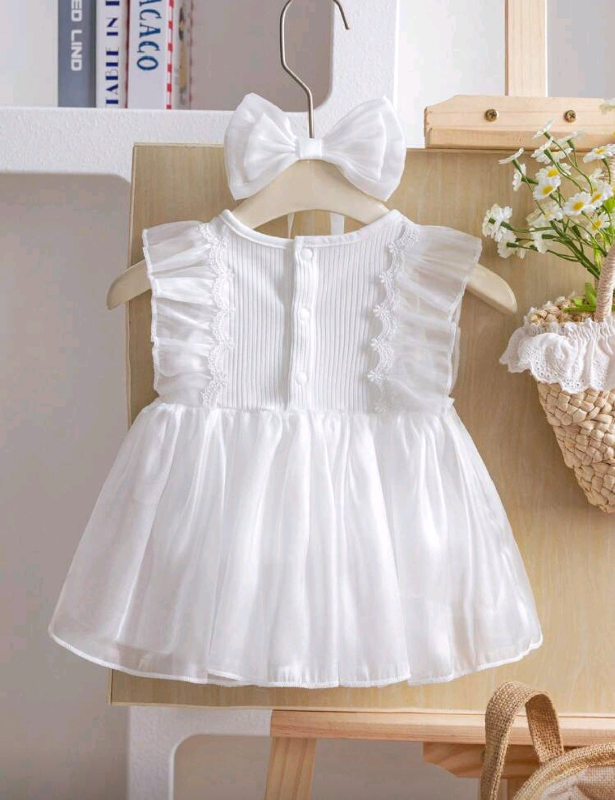 Body vestido blanco + diadema
