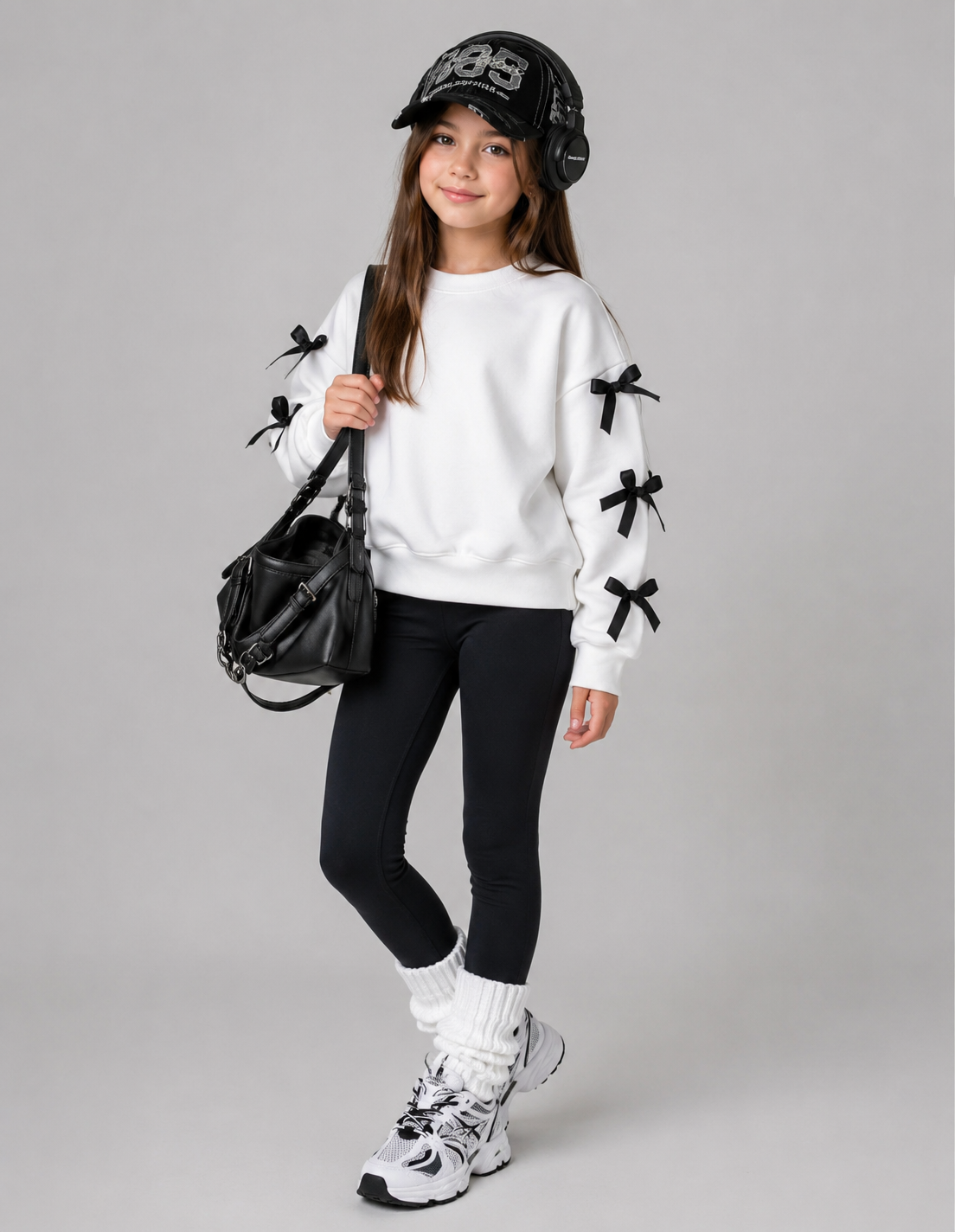 Mangas largas con moño + leggins acanalado