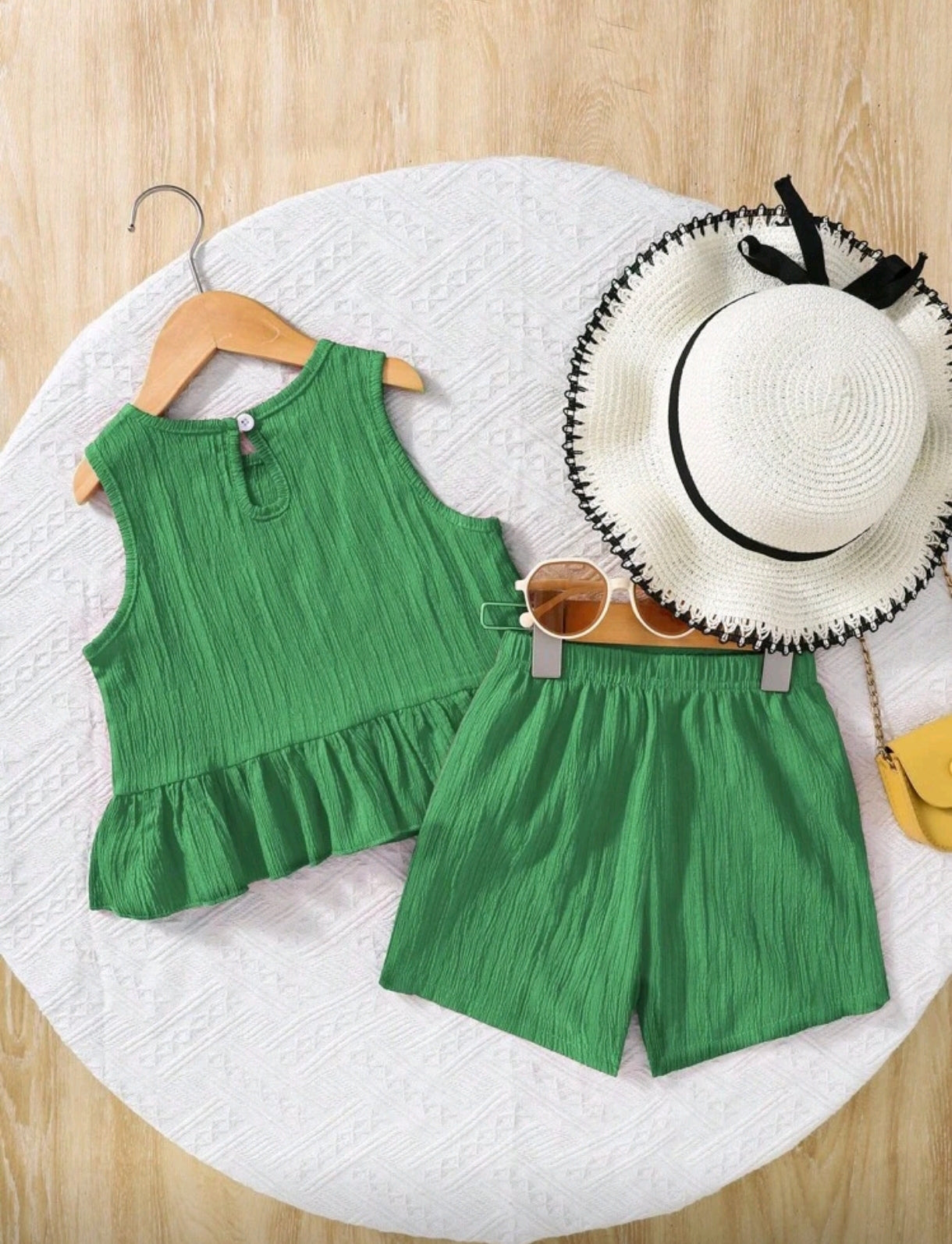 Blusa sin mangas+ short verde