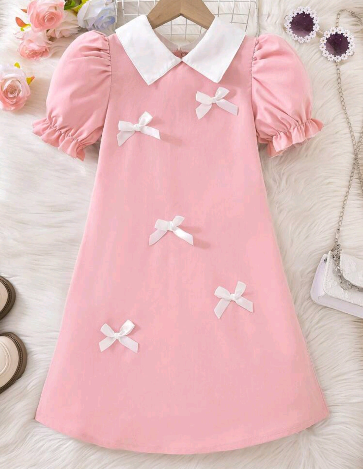 Vestido formal con detalles en moños 3D