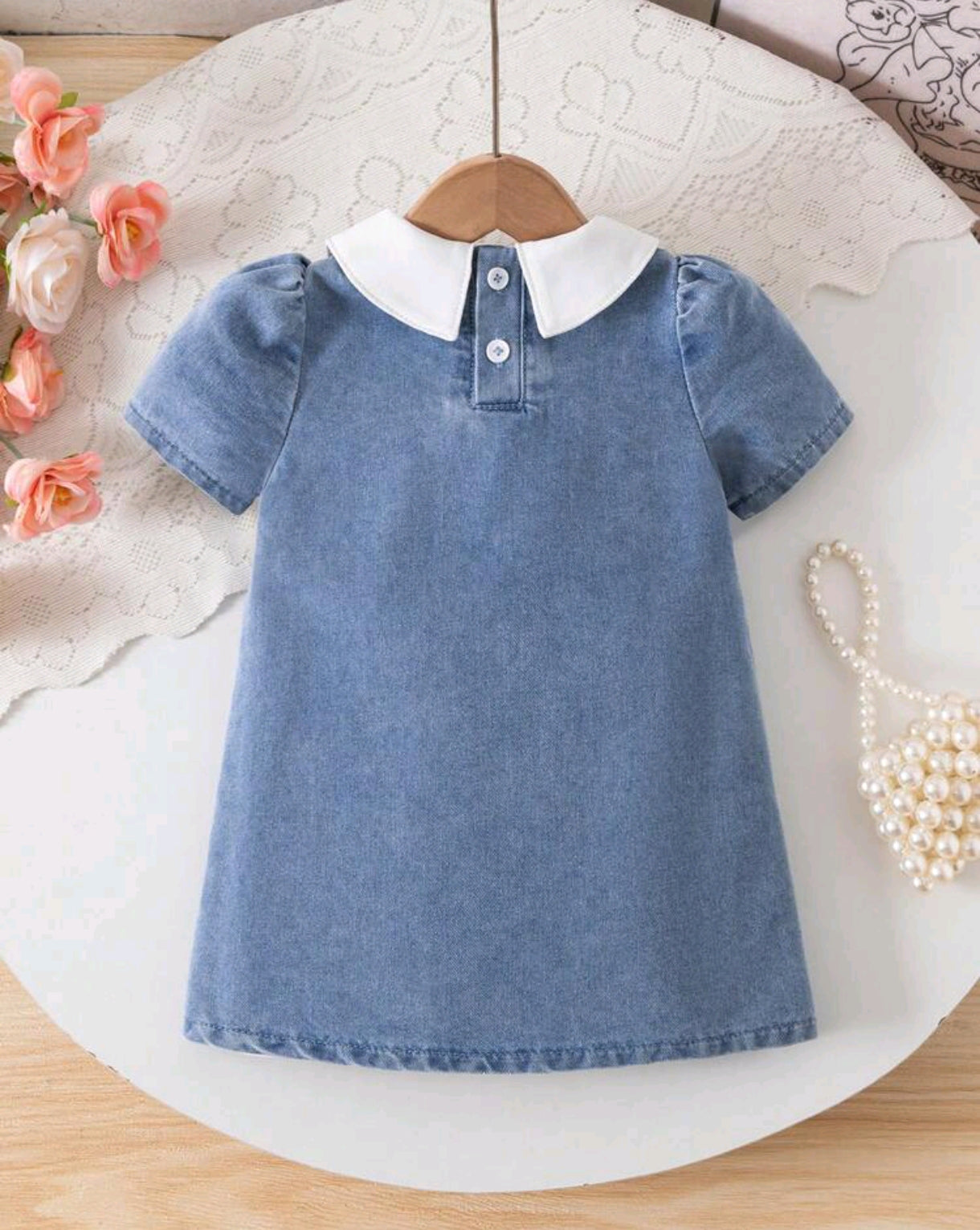 Vestido de jeans Bebé con perlitas