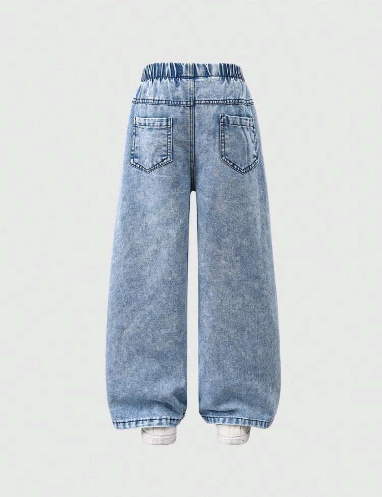 Pantalón de jeans Recto con bordados de moños
