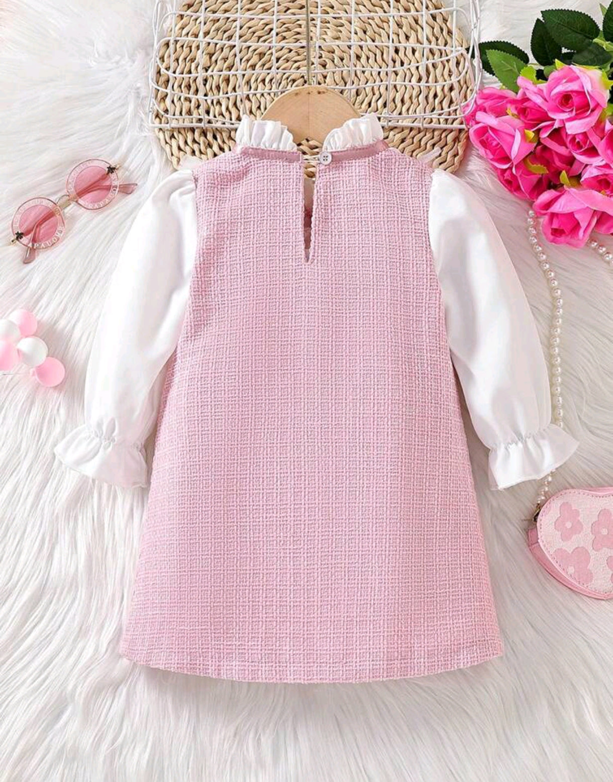 Vestido Chic bebé mangas largas de Tweed