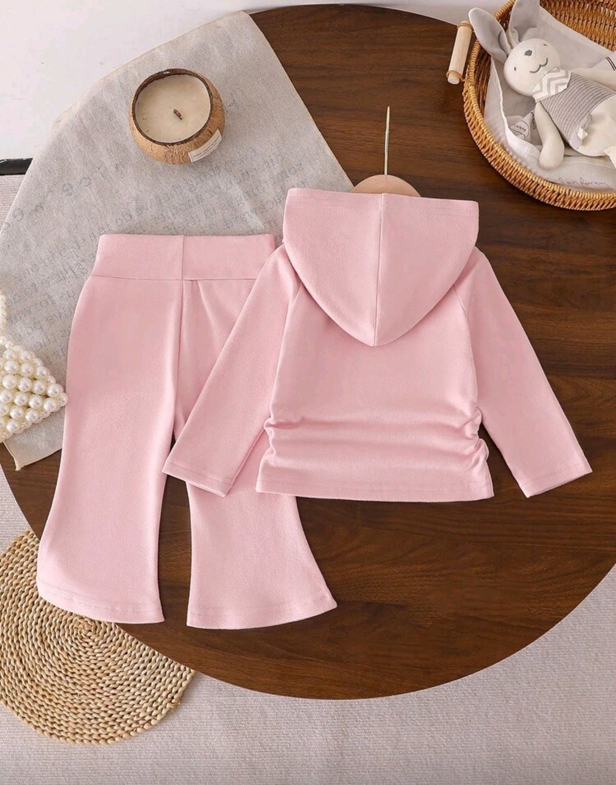 Mangas largas con capucha + pantalón acampanado super suave