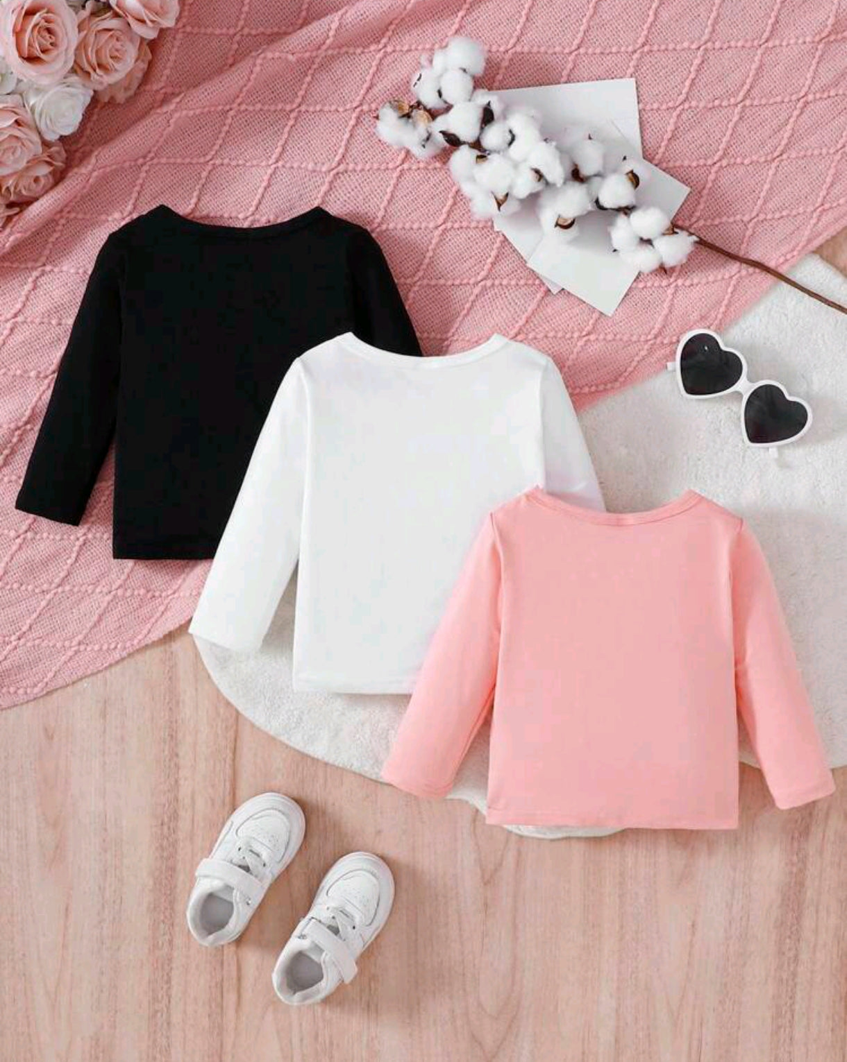 Mangas Largas Liso Cuello redondo