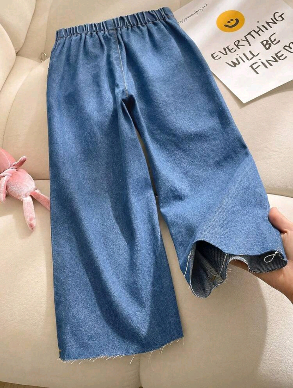 Pantalón de Jeans azul,pata ancha