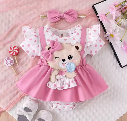 Body vestido con diseño de osito