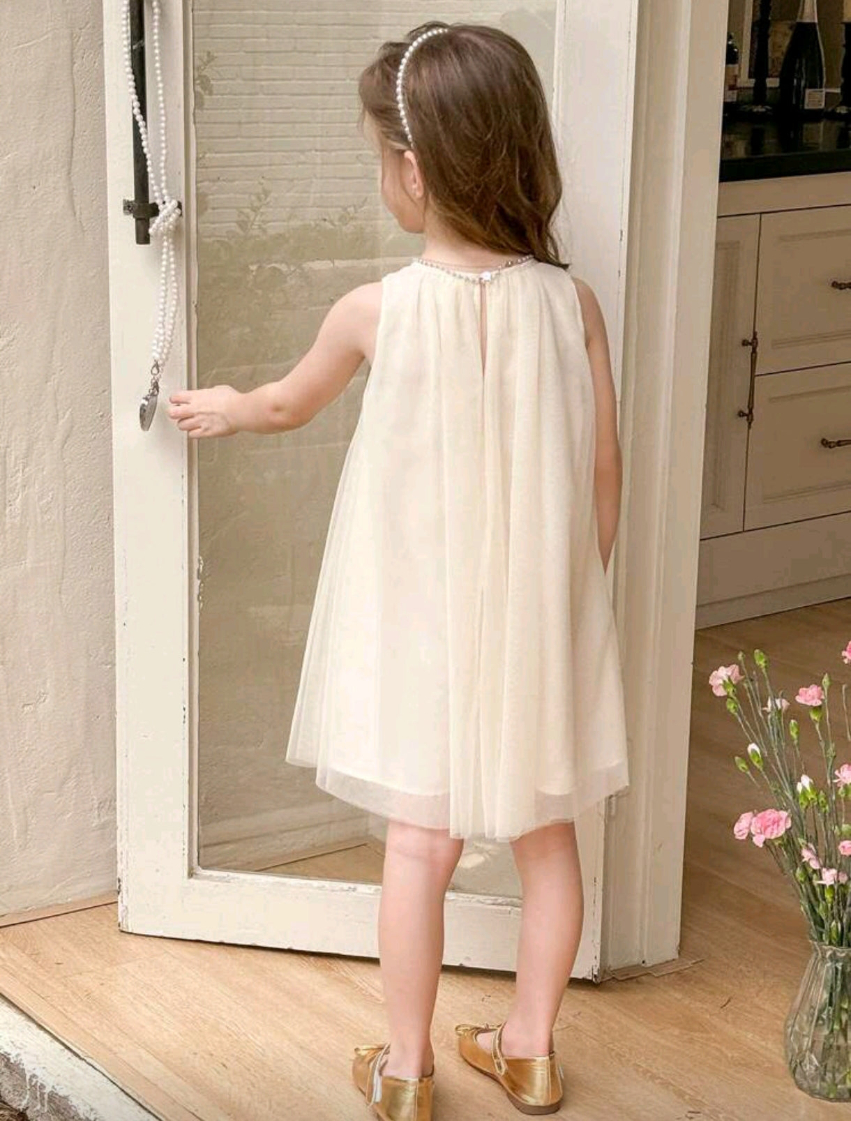 Vestido de tul con detalles en moño