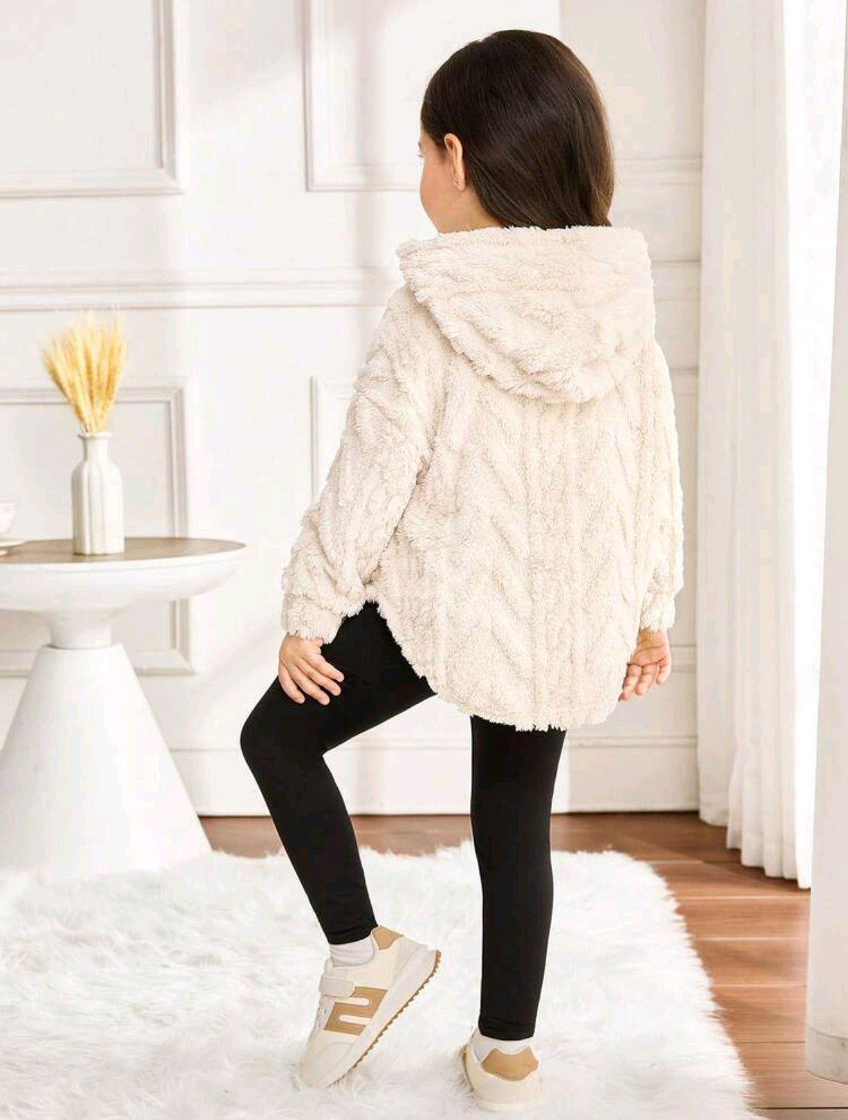 Abrigo teddy con capucha + leggins