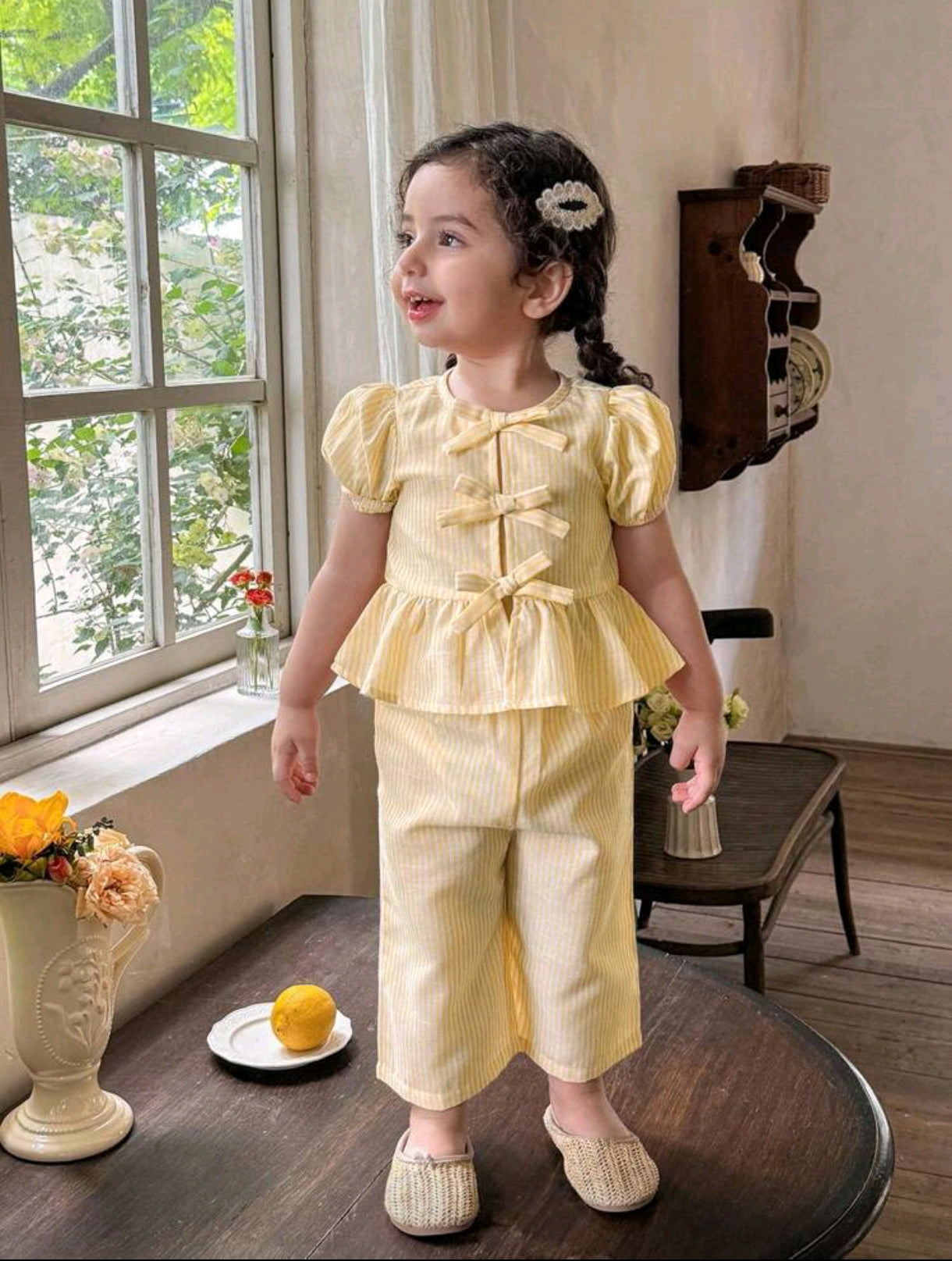 Camisa mangas abullonadas + pantalón