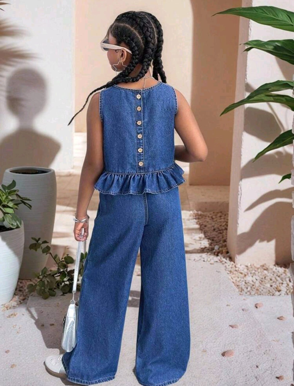 Blusa abotonado + pantalón de jeans