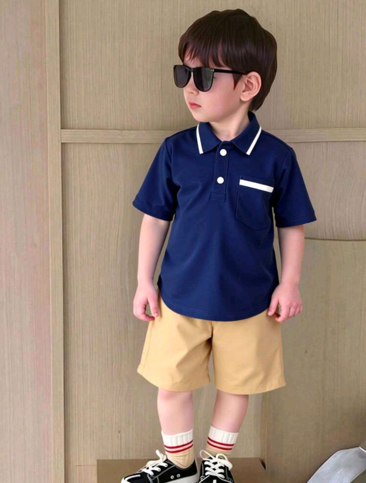 Camisa con cuello tipo polo + short