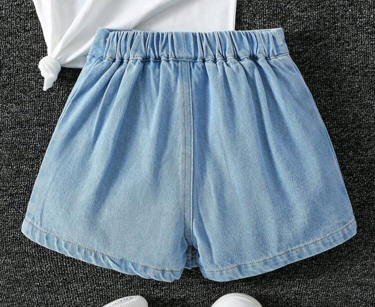 Short pollera de Jeans plisado