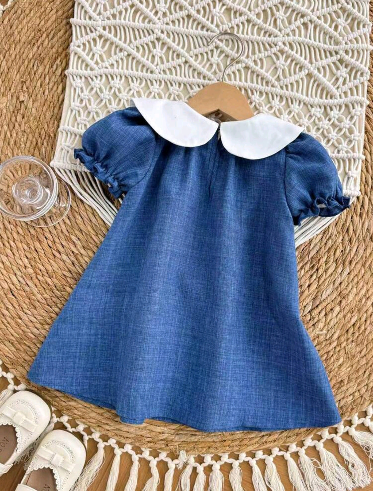 Vestido bebé con cuello y estampado de cereza