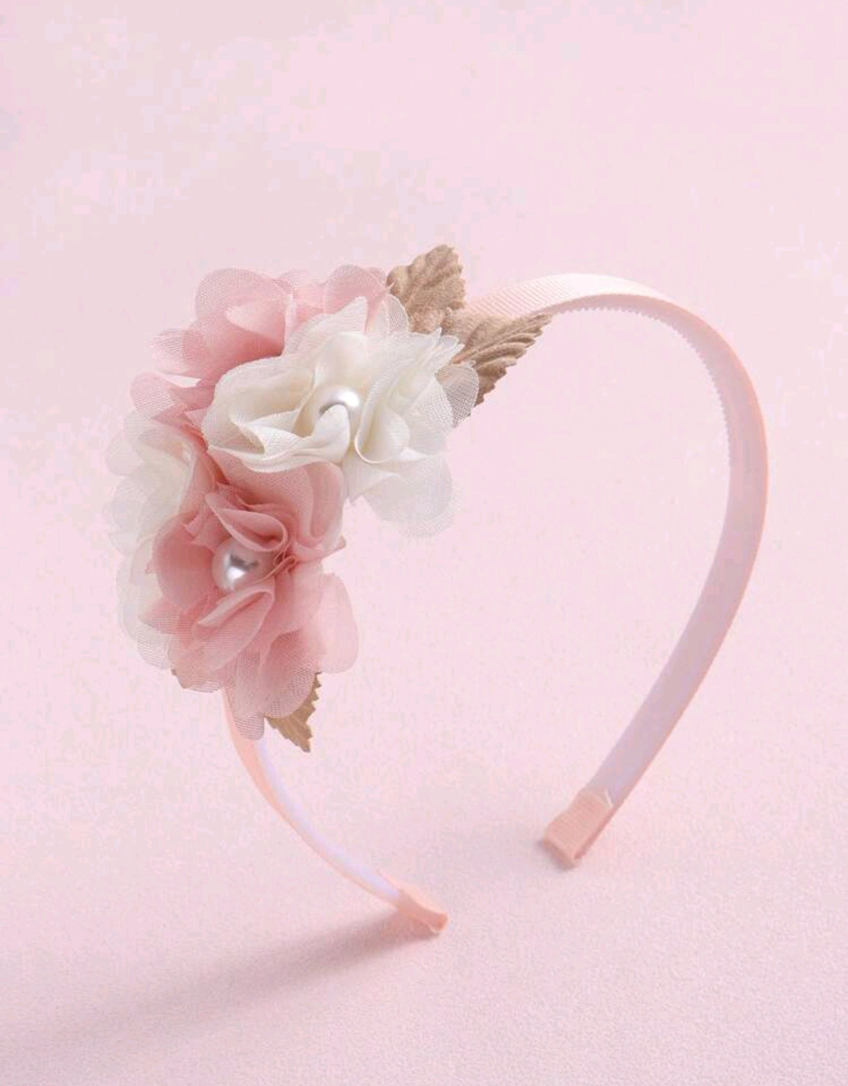 Acc. Diadema de flores con perlitas
