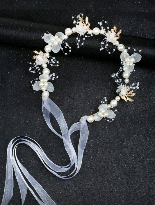 Acc. Diadema floral de perlitas
