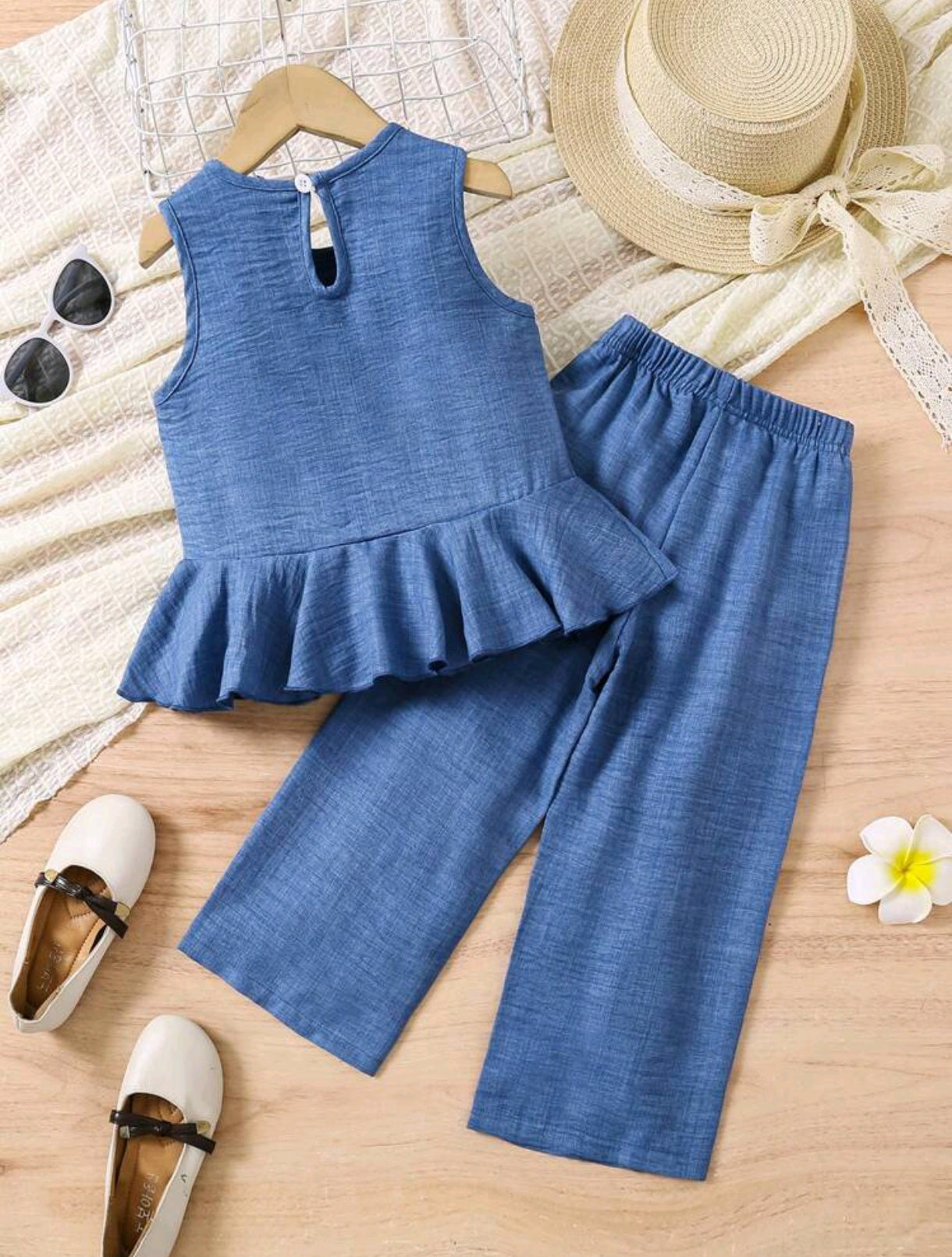 Blusa con dobladillo+ Pantalón
