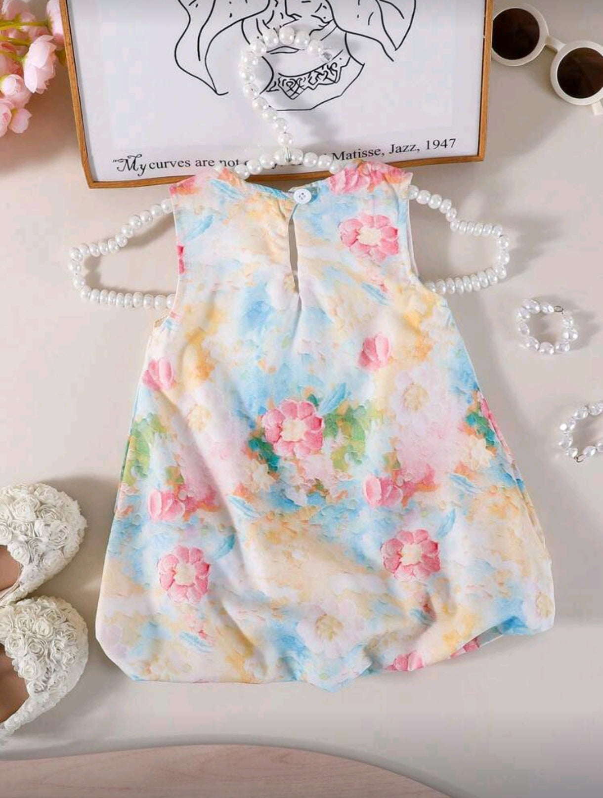 Vestido globo bebe, estampa floral