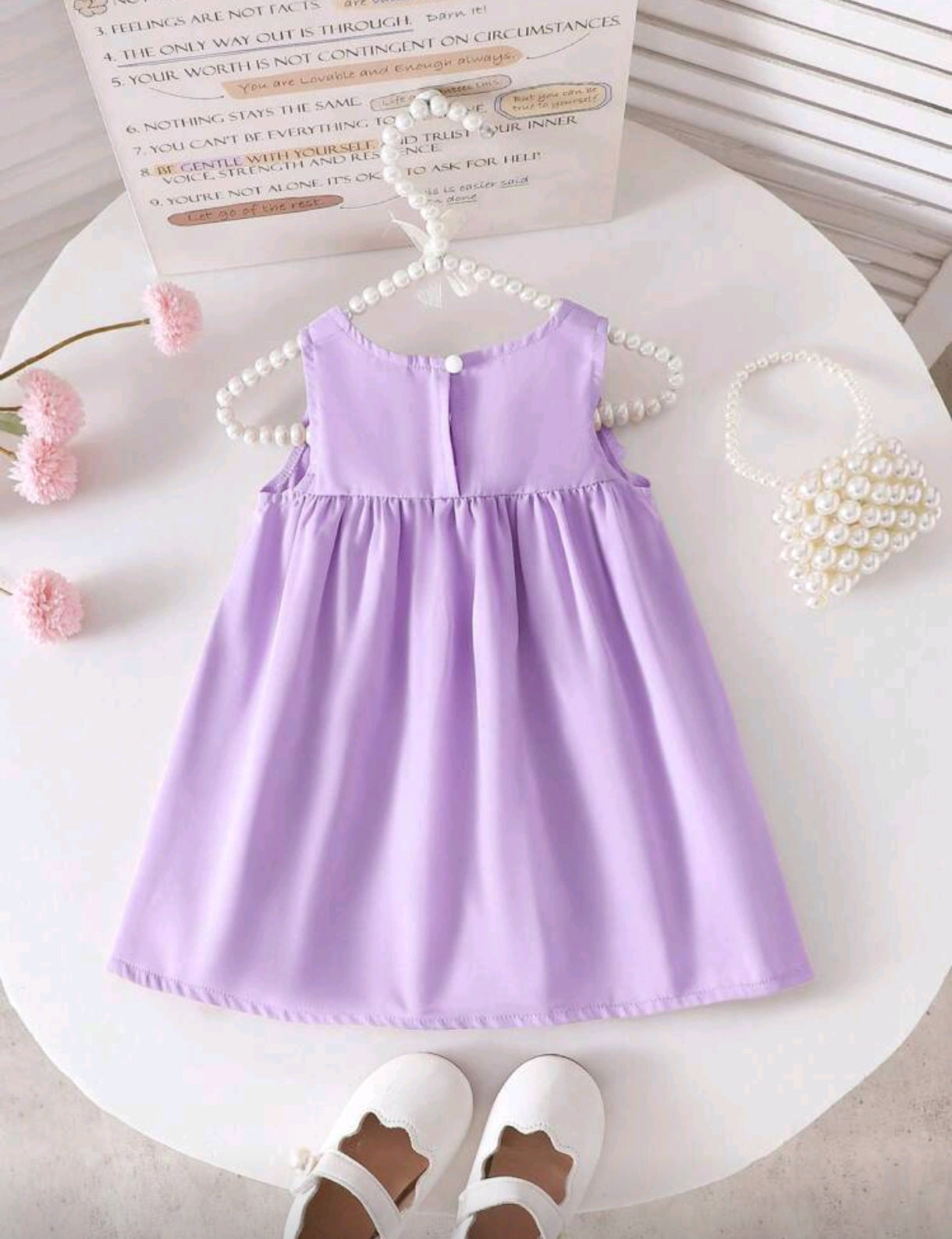 Vestido bebé sin mangas, plisado, con moños