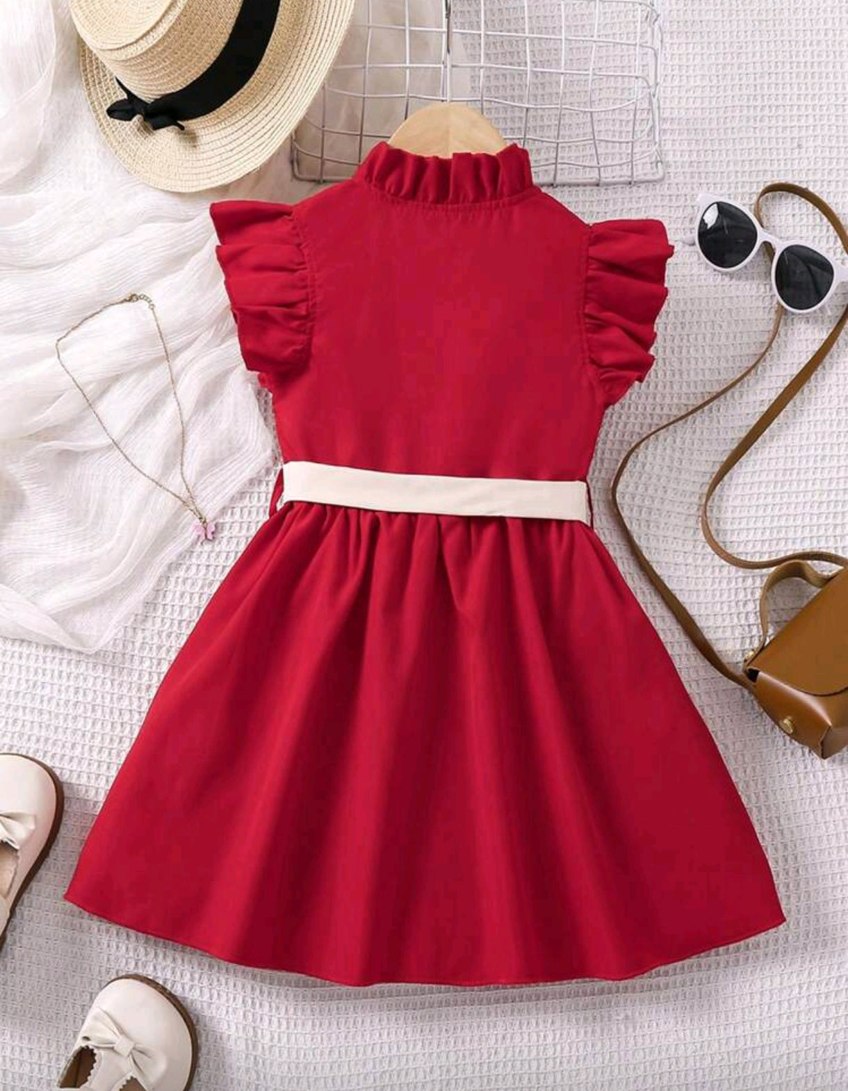 Vestido abotonado con cinturón