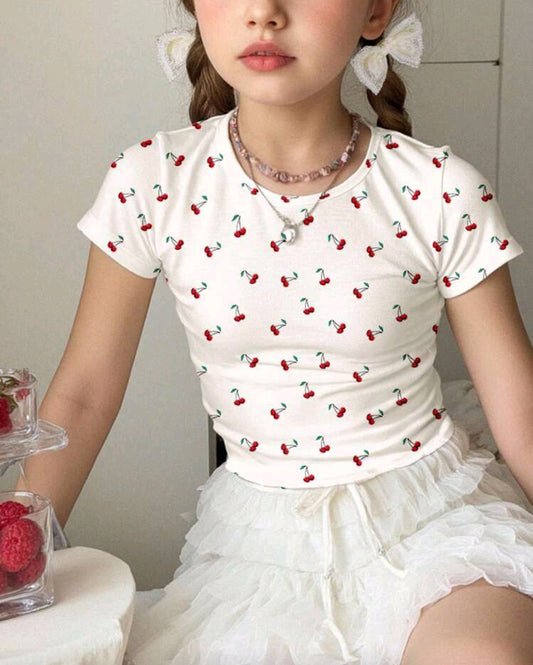 Blusa con diseño diseño de cerezas