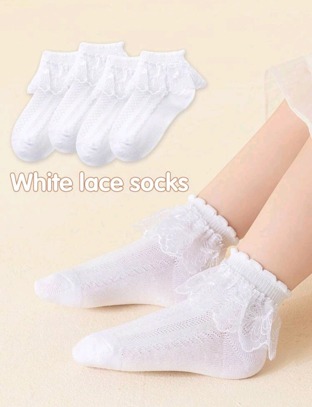 Acc. Media corta con encaje de renda