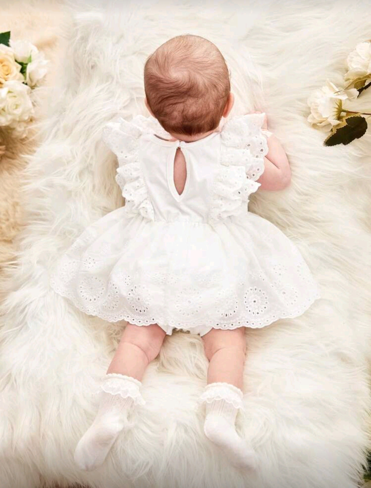 Body vestido de renda blanco