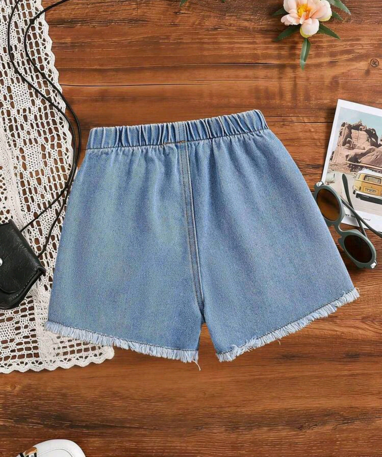 Short de Jeans con estampa de moños