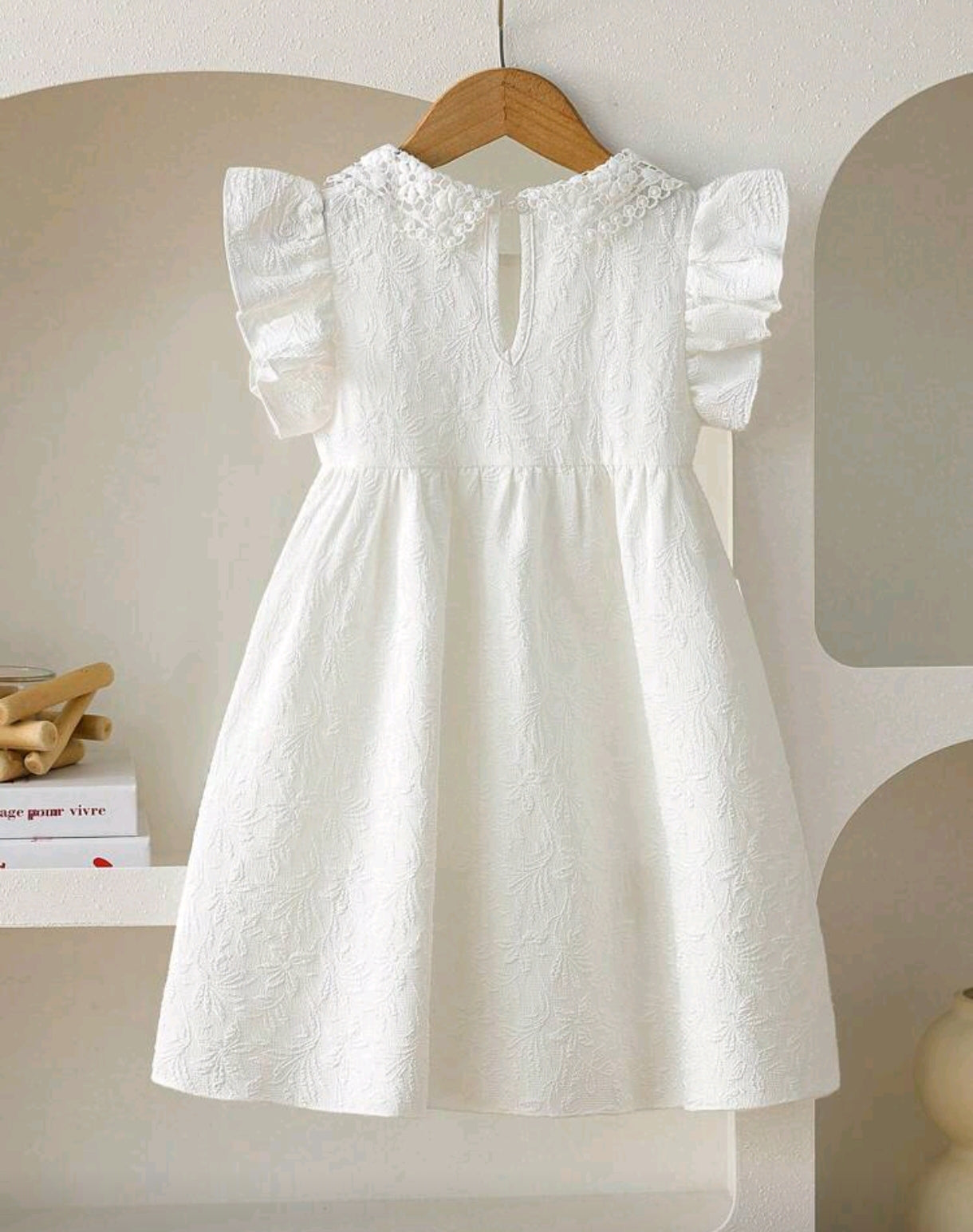 Vestido blanco de Jacquard