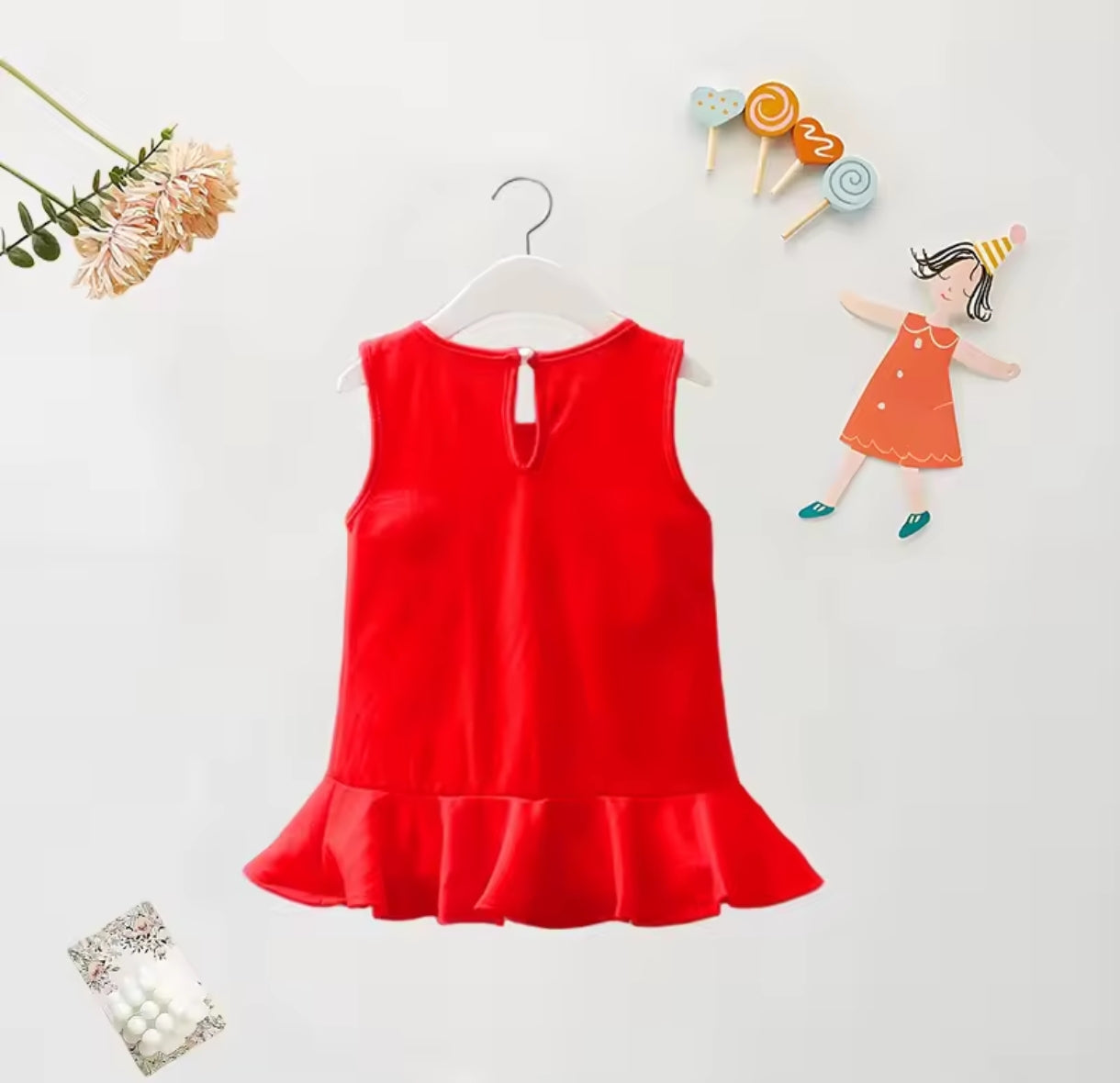 Vestido bebe con detalles en flores 3D