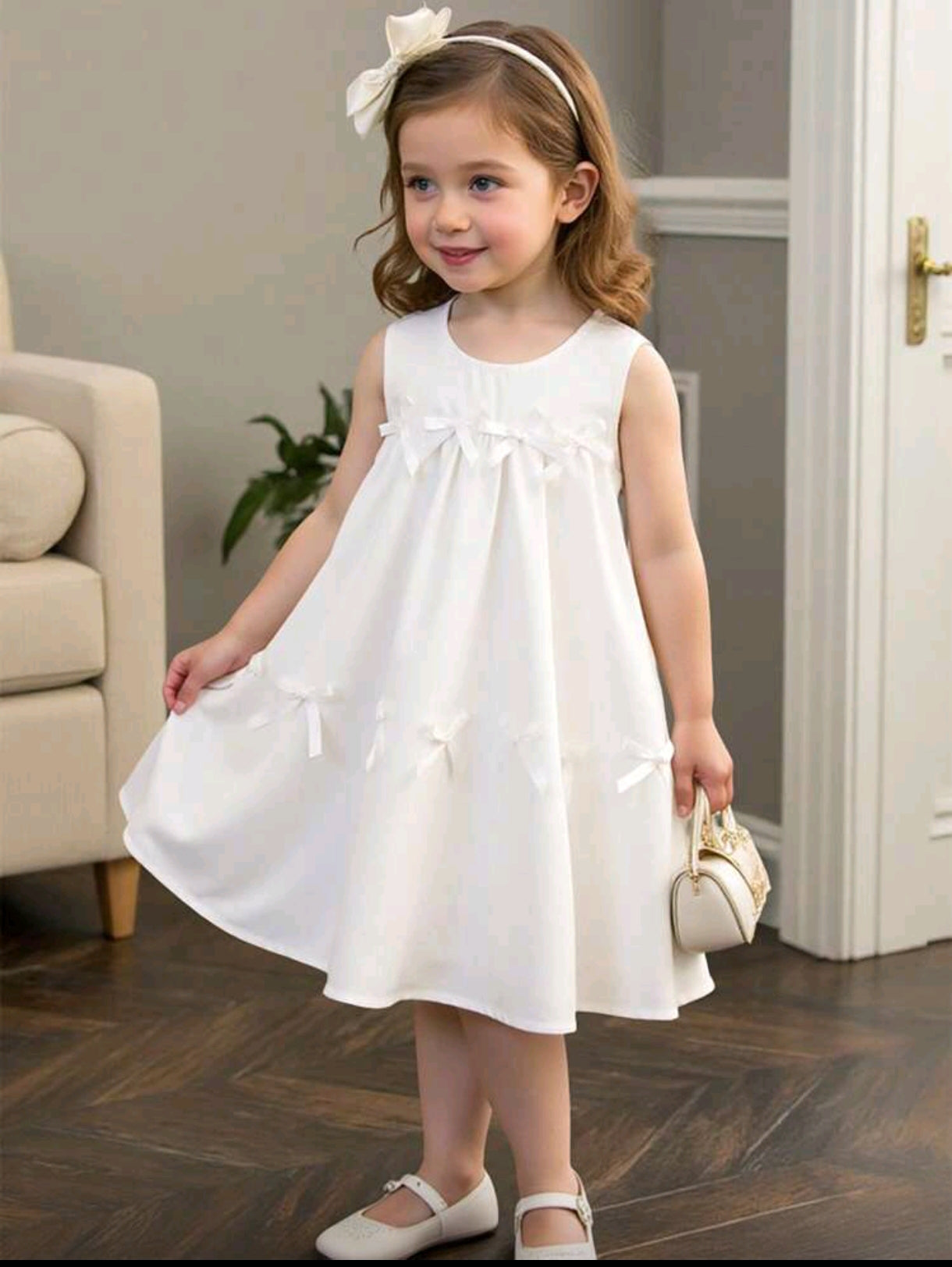 Vestido sin mangas con moños 3D