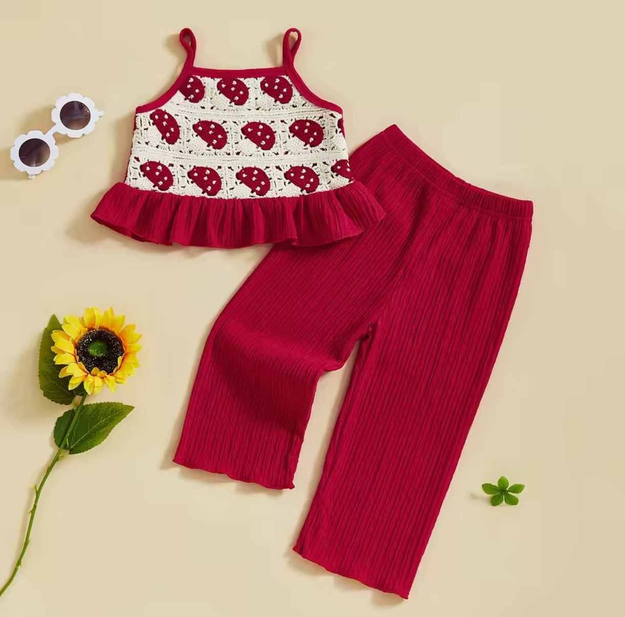 Blusa de tiritas con bordados+ pantalón